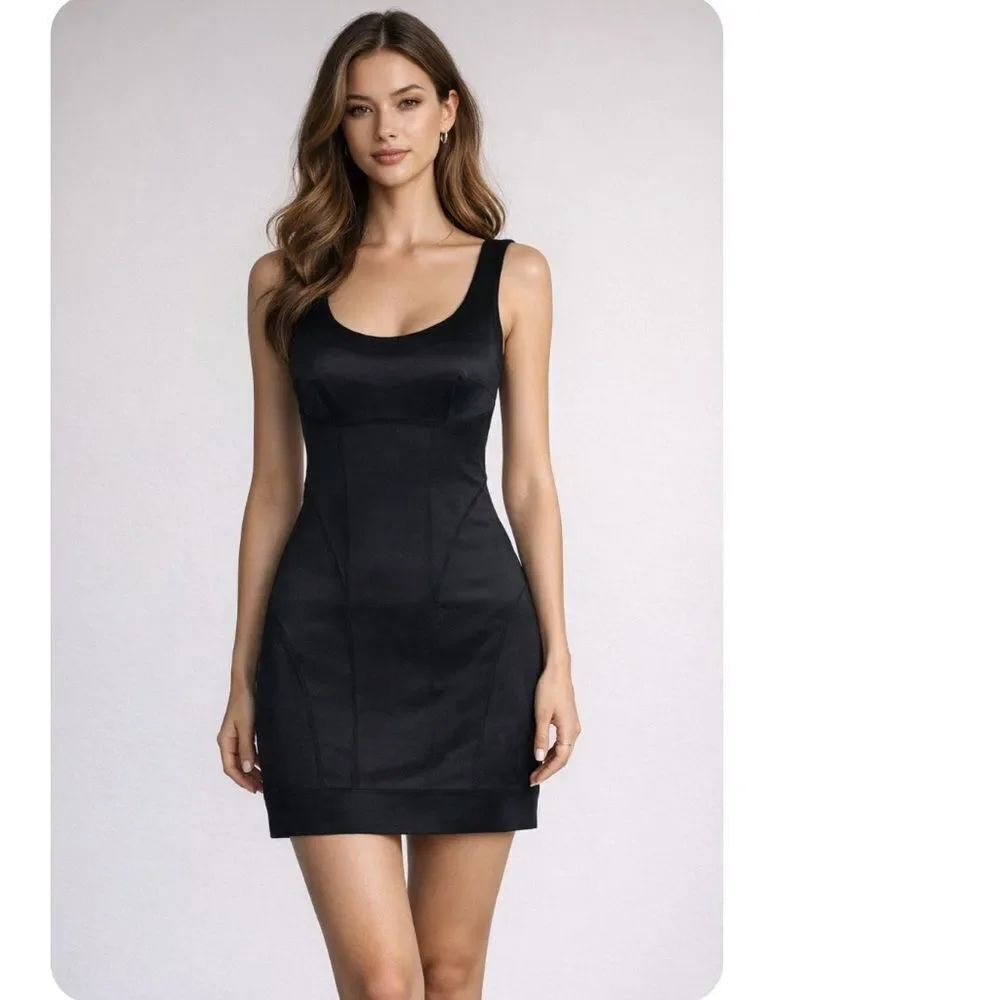 DVF Diane Von Furstenberg Sleeveless Silk Mini Slip Dress in Black Size 2
